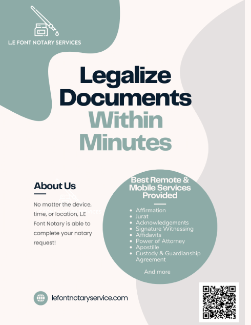 L E Font Notary Services