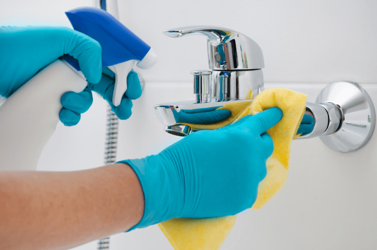 Father and Daughters Cleaning