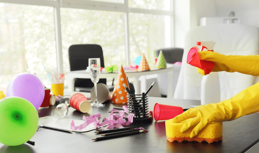 Father and Daughters Cleaning
