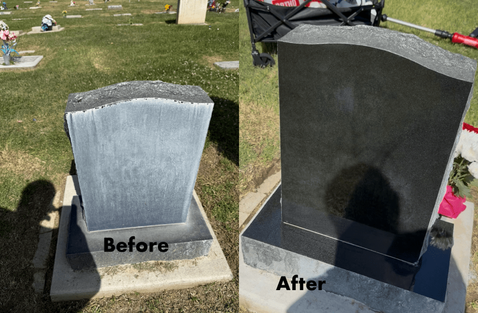 Our Angels In The Sky Headstone Cleaning