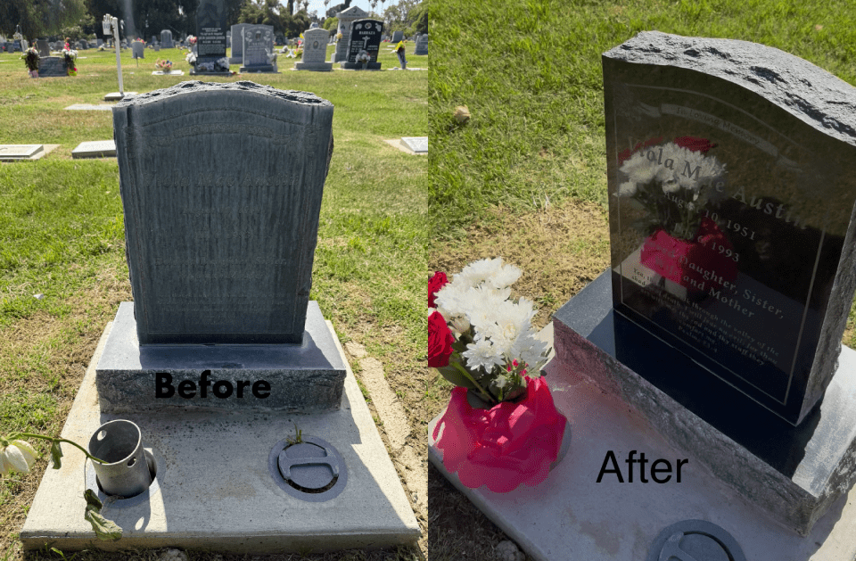 Our Angels In The Sky Headstone Cleaning
