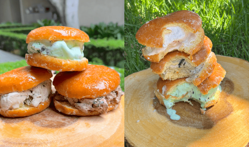 GLAZED DONUT ICE CREAM SANDWICH