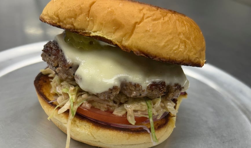 DOWN AND OUT BRAHMA SMASH BURGER