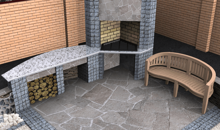 Outdoor Fireplace Construction