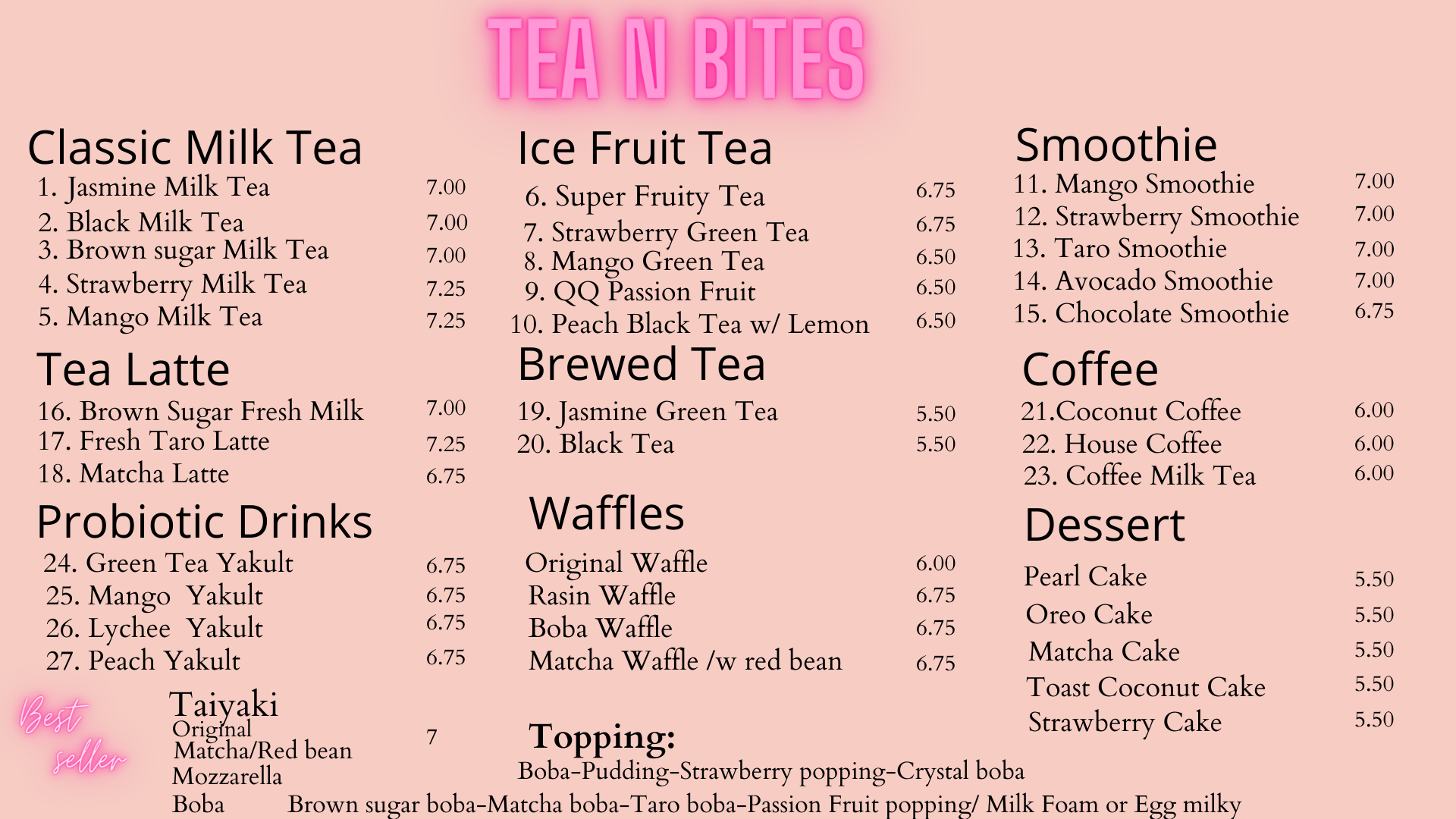 Tea N Bites Serve Boba in Miami, FL 33144