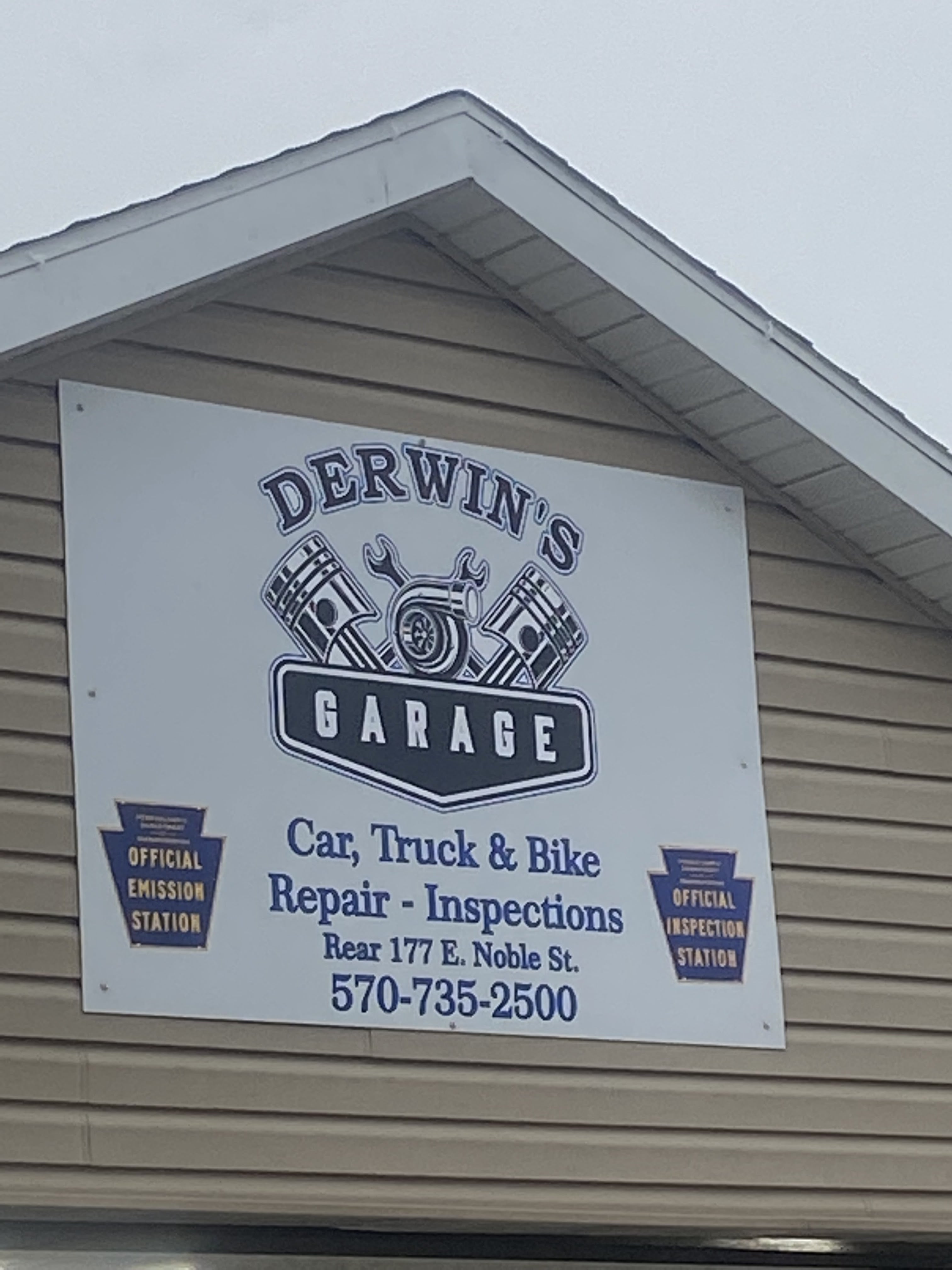 Derwin's Garage is a Car Inspection Station in Nanticoke, PA 18634